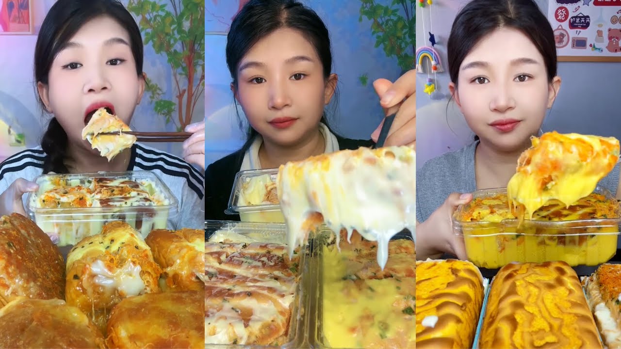 asmr mukbang – baked pastry eating | stretchy cheese, crispy crust & satisfying eating sounds