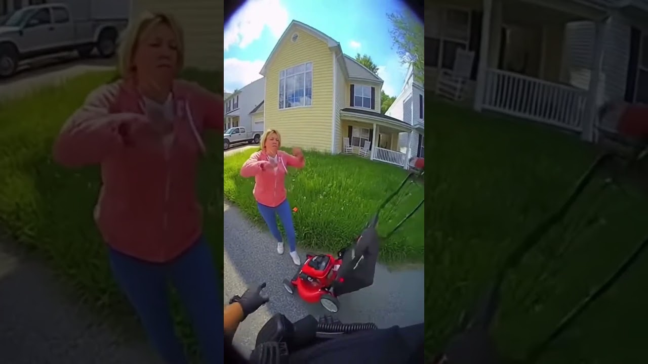 KAREN USES FORCE TO THROW LAWN MOWER 