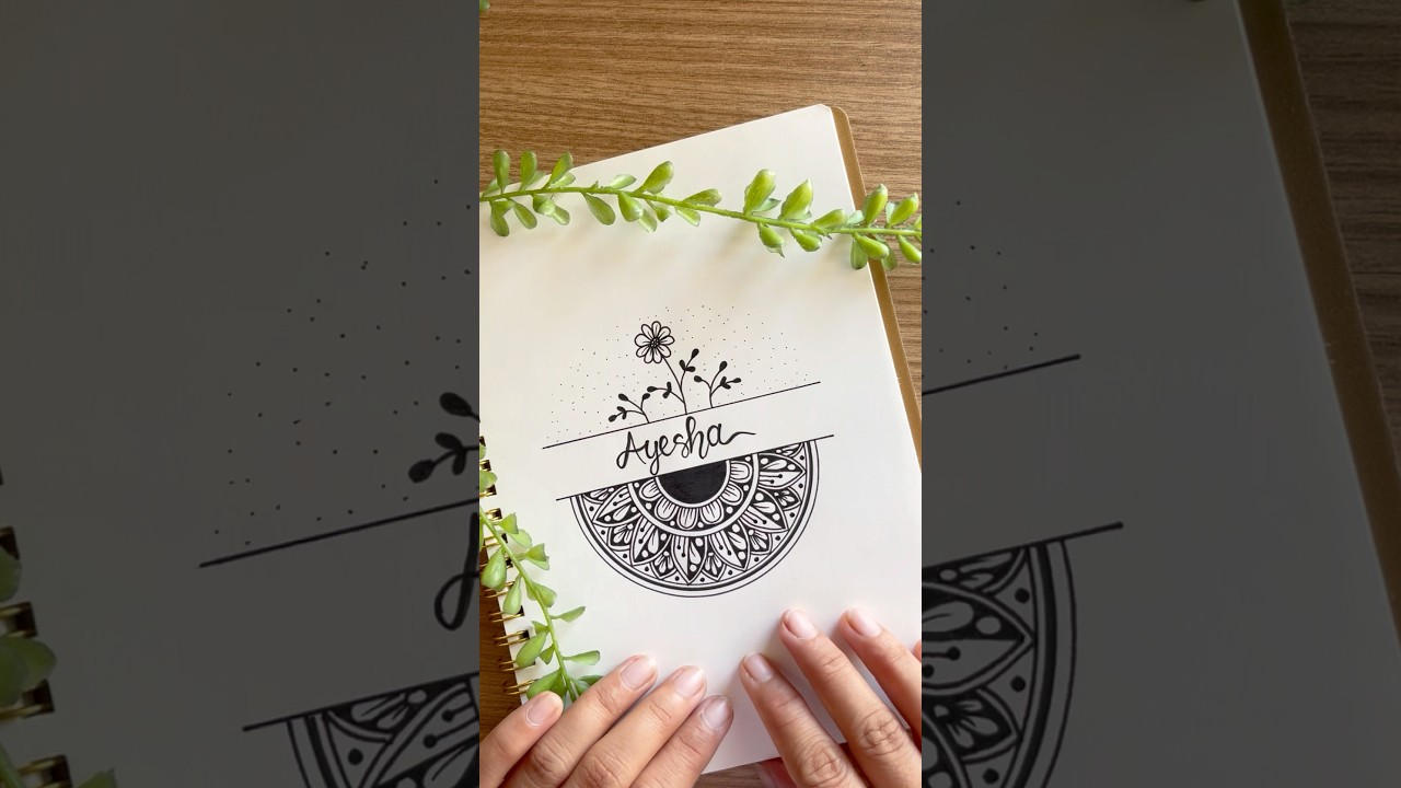 Easy mandala art🎀🌿✨|Name mandala|Mandala shorts|Black mandala #mandalaart #satisfying