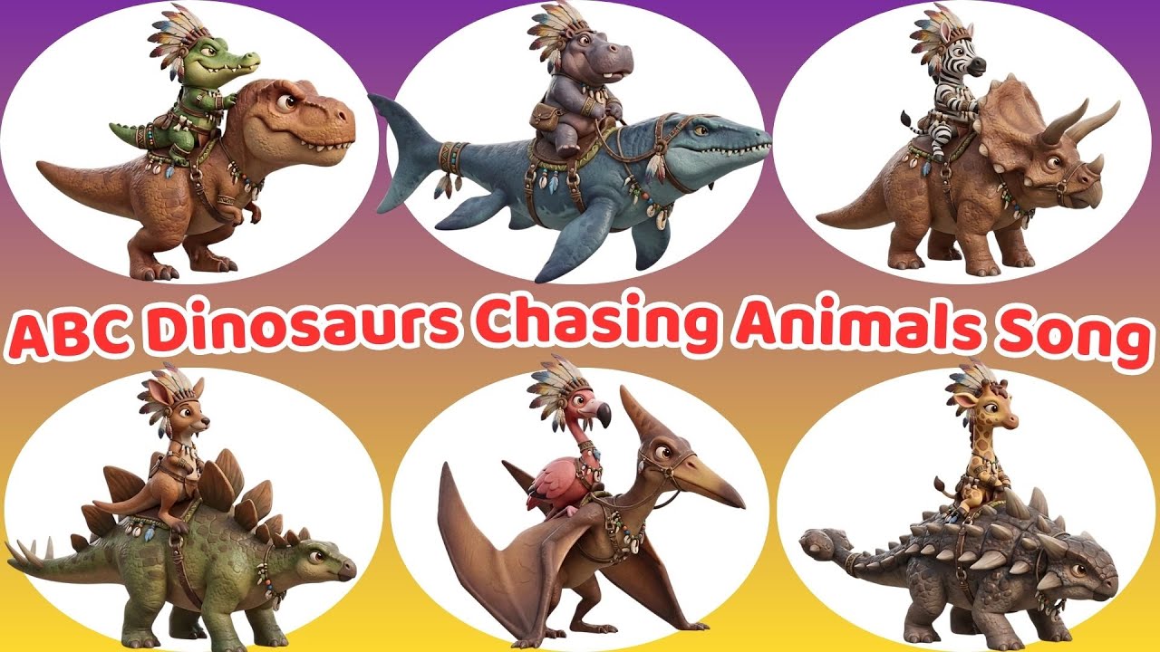 Песенка про доисторических животных из алфавита 🦖 Звуки животных в стиле чиби | Изучаем алфавит о...