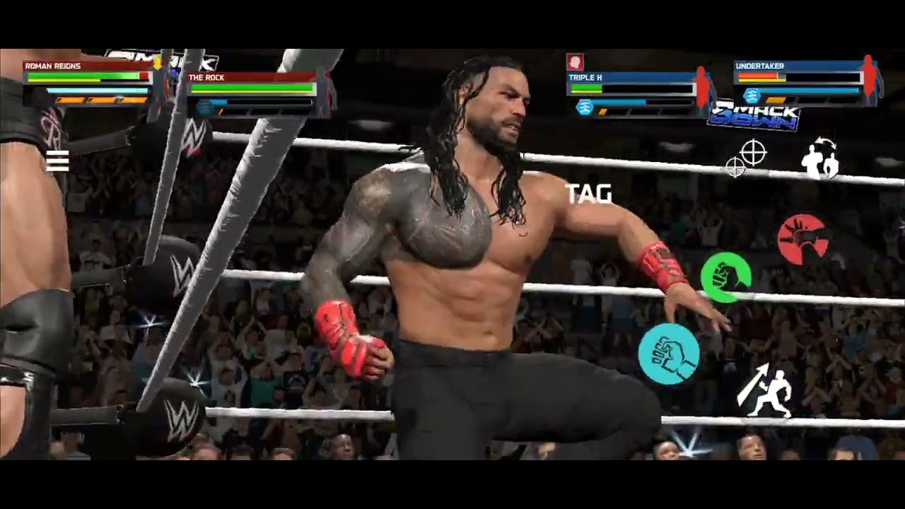 Roman Reigns vs The Rock Vs Triple H Vs Undertaker Wwe SmackDown Tag Team Match
