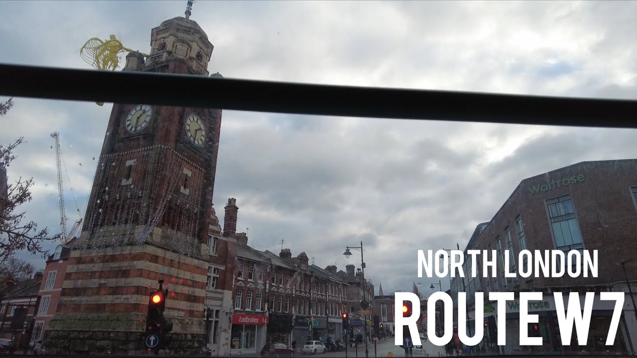 LONDON Bus Ride 🇬🇧 - Route W7 - Full Bus journey from Muswell Hil to Finsbury Park Station
