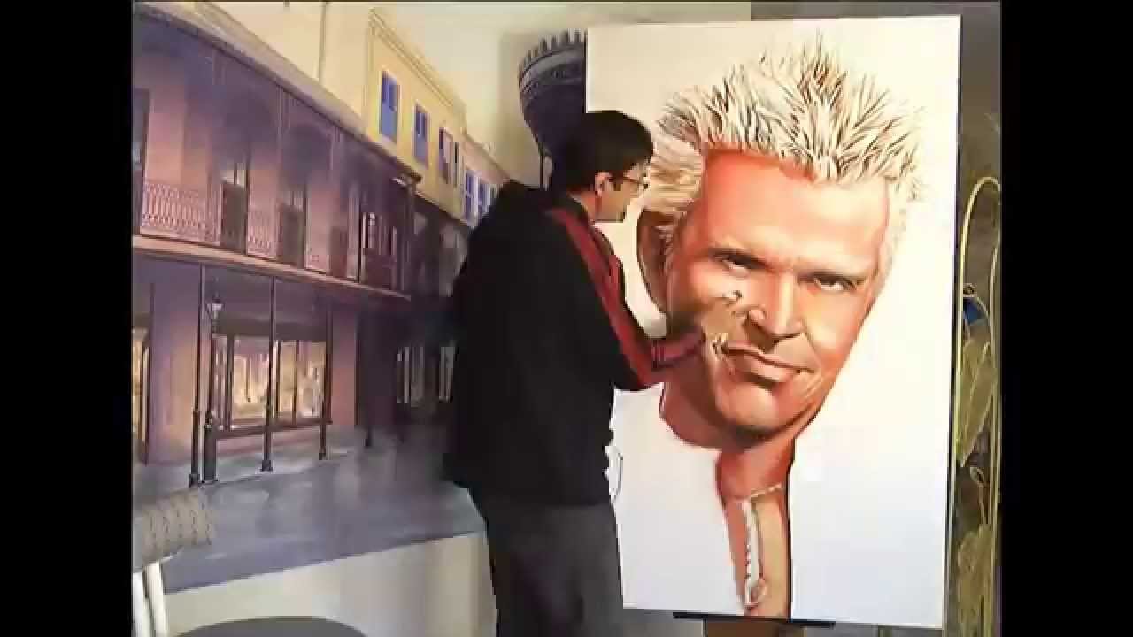 Punk rock star BILLY IDOL celebrity fine art portrait by Lee Bivens time lapse portrait