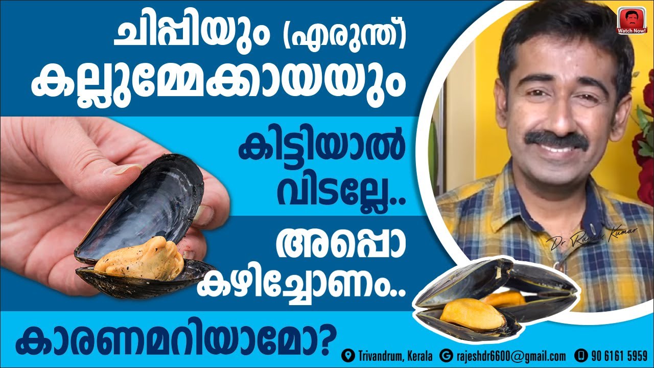 കല്ലുമ്മേക്കായയും ചിപ്പിയും (എരുന്ത്) കിട്ടിയാൽ വിടല്ലേ.. അപ്പൊ കഴിച്ചോണം.. കാരണമറിയാമോ ?