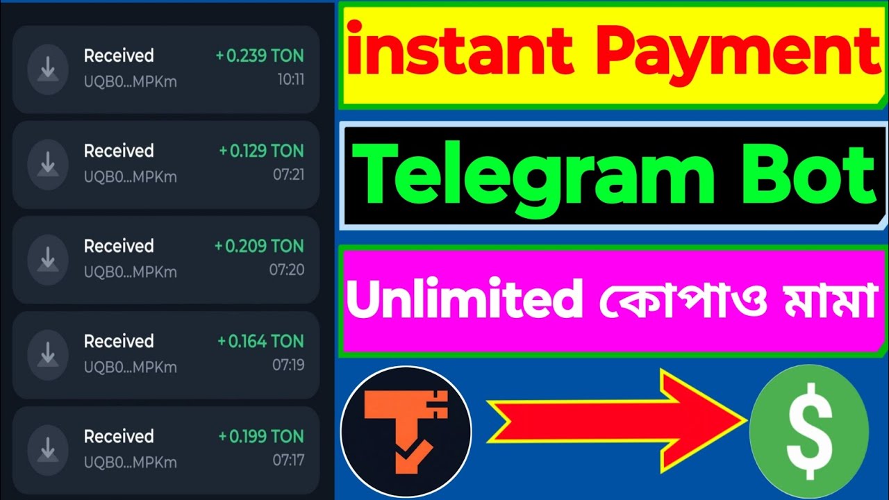 instant payment telegram bot | instant payment earning apps | #crypto