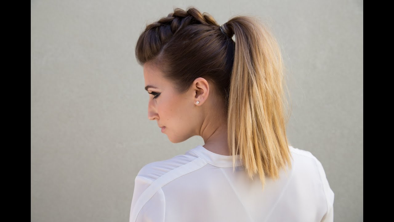 Dutch Braid Faux Hawk Pony