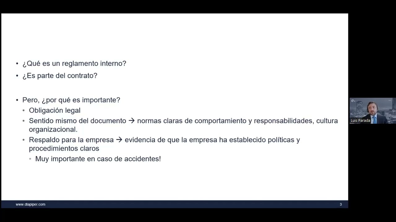 Charla «La importancia del Reglamento Interno de Orden, Higiene y Seguridad en sus empresas»