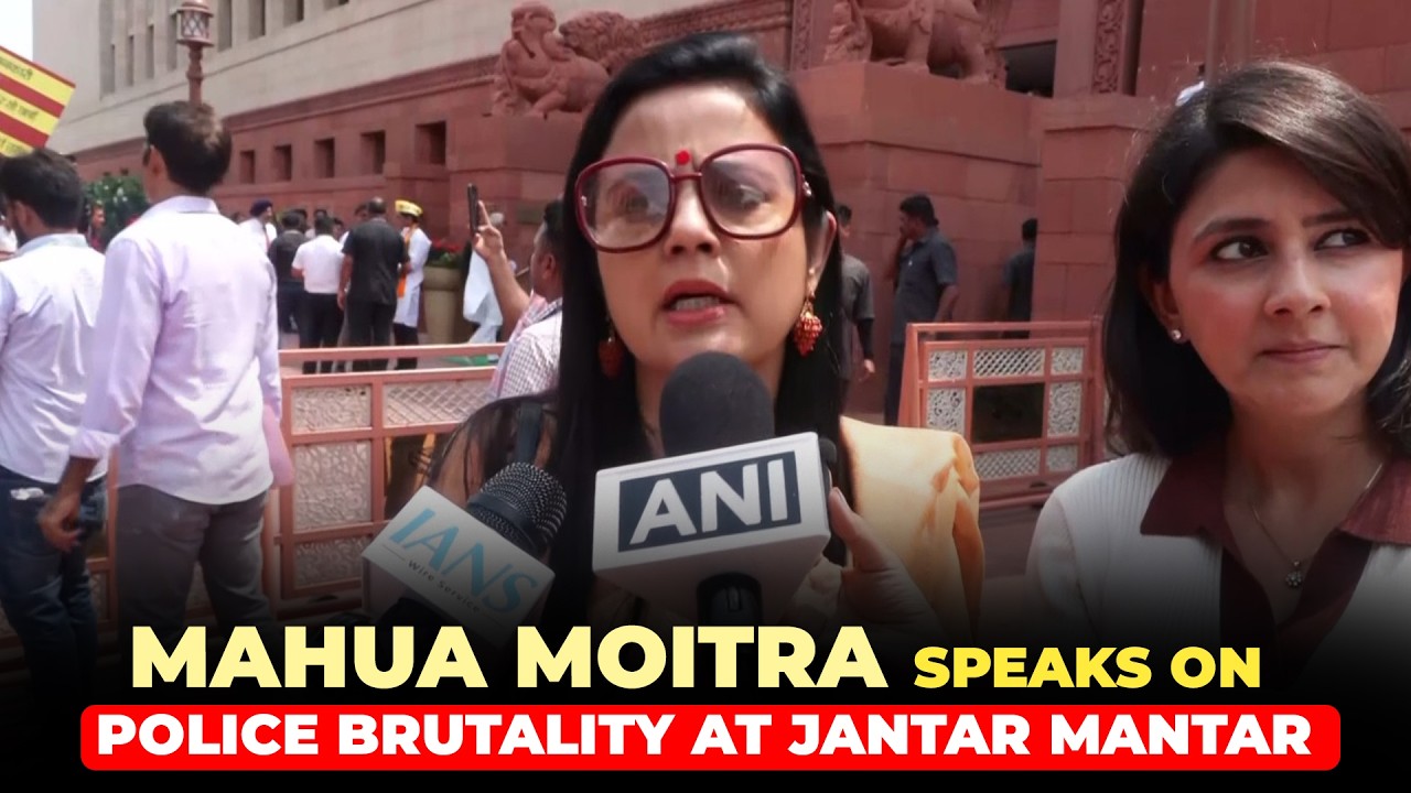WATCH: TMC MP Mahua Moitra speaks on police brutality at Jantar Mantar during student&rsquo;s protest