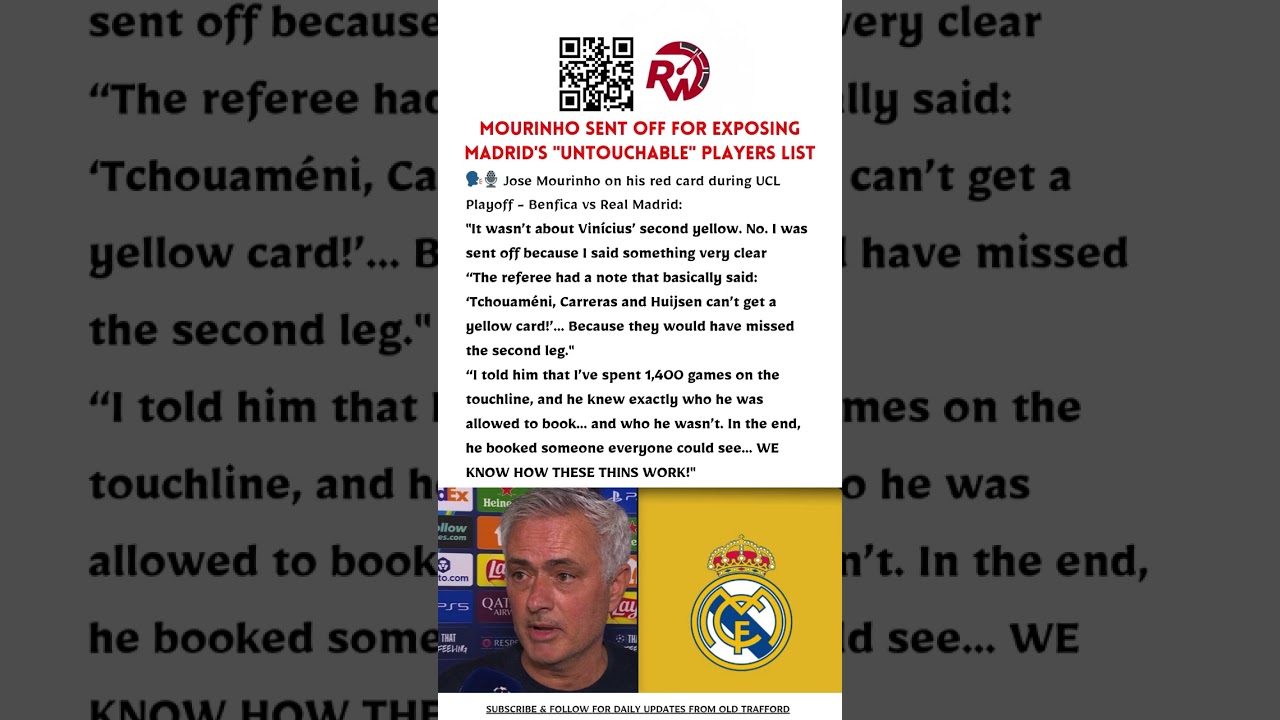 Mourinho Sent Off for Exposing Madrid's 