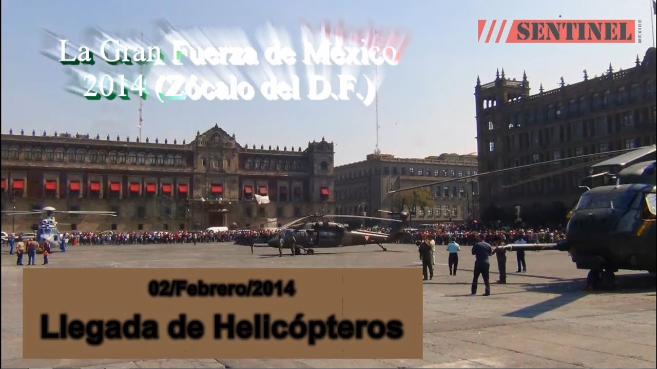 02/Febrero/2014, Llegada de Helicópteros al Zócalo del D.F.