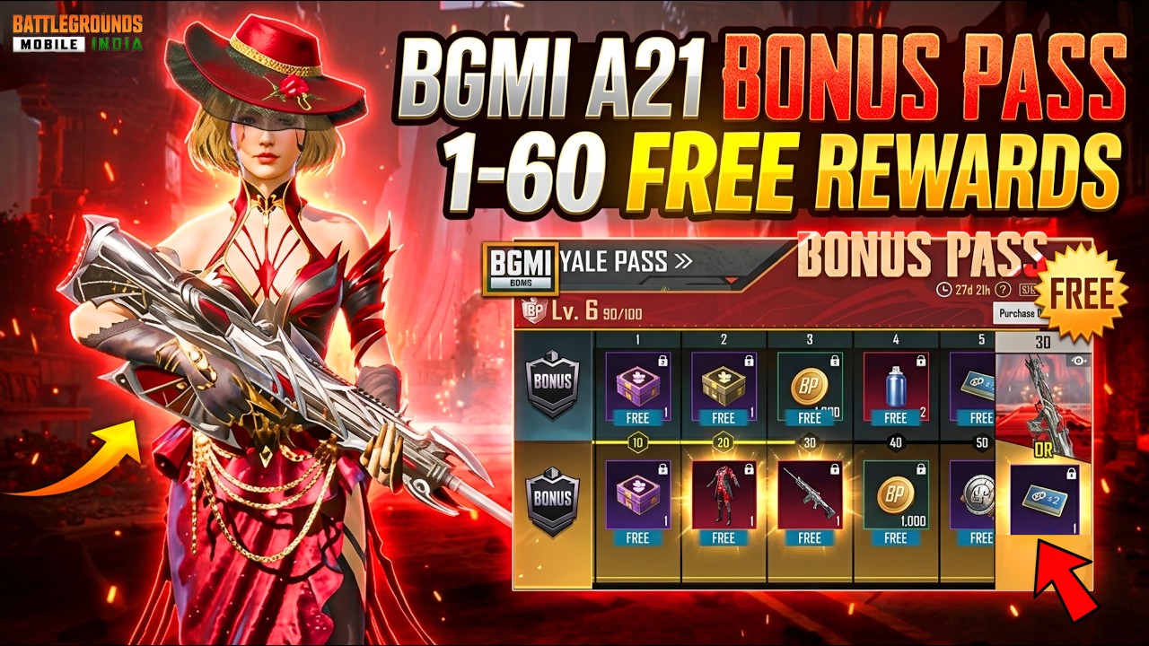 Free Rewards 😍 Bgmi A21 New Bonus Pass | Bonus Pass In Bgmi | Bgmi New Update Royale Pass Event