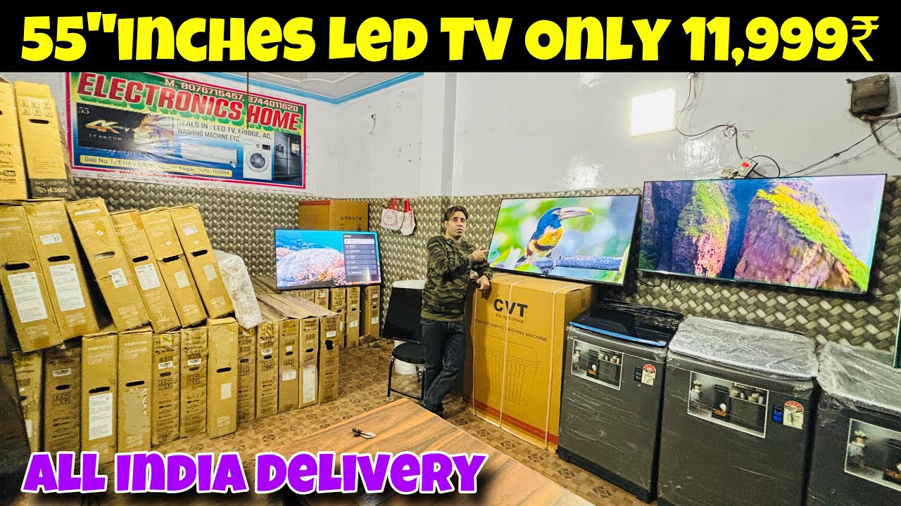55inch Led Tv only ₹9,999 🔥| TV upto 80% OFF | Branded LED TV Warehouse in Delhi