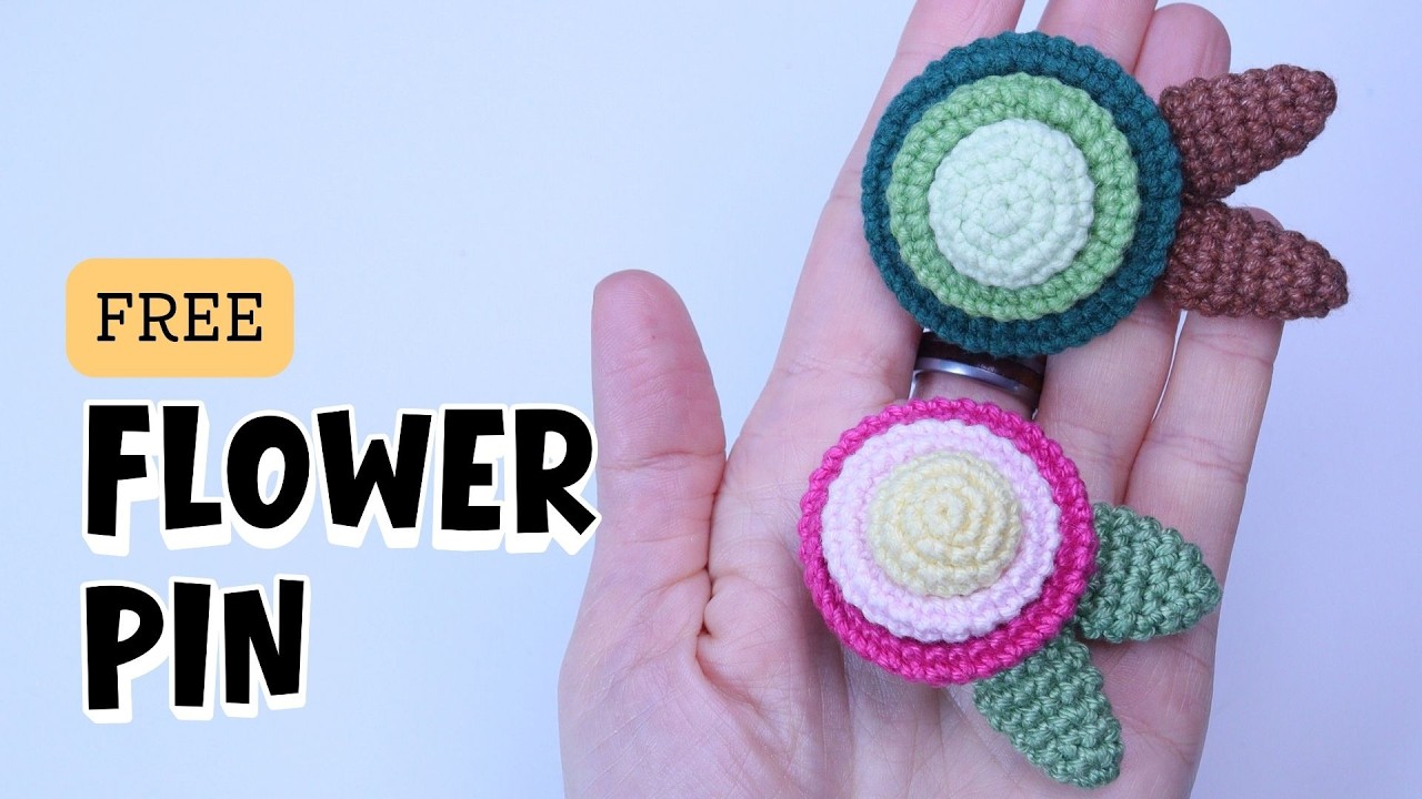 Free flower crochet pattern - DIY Spring Crochet Project - Easy Flower Pin for Gifts