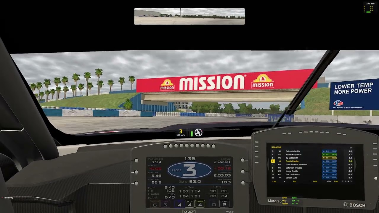 Sebring – Ford Mustang GT3 – Fanatec GT3 Fixed – Race 2 (RAW)