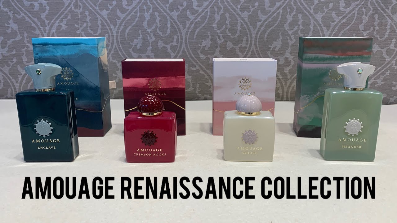 Amouage Renaissance Collection first look MEANDER ASHORE ENCLAVE CRIMSON ROCKS