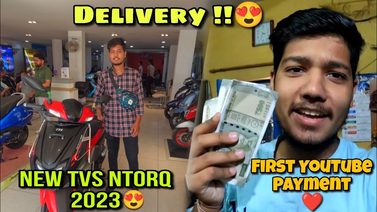My First Payment From YouTube🤑 Pehli Payment Main TVS Ntorq Ki Delivery Le hi li 😍