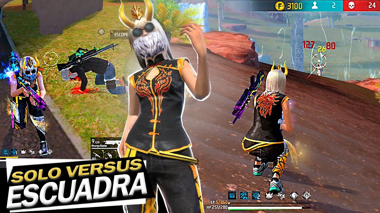 SOLO VS ESCUADRA || HAGO 24 KILL JUGANDO CON PERSONAJE DE MUJER