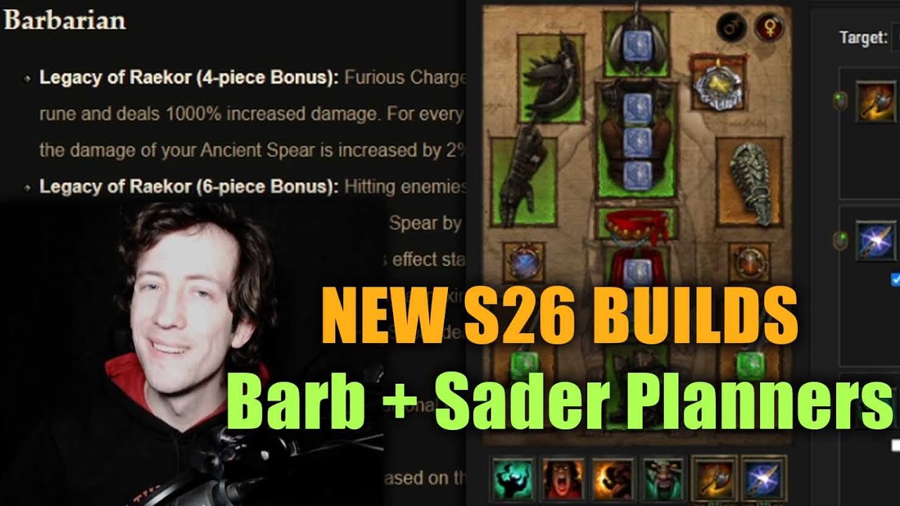 New Season 26 Builds - Barb & Crusader D3Planner Overview to Jump into Testing!