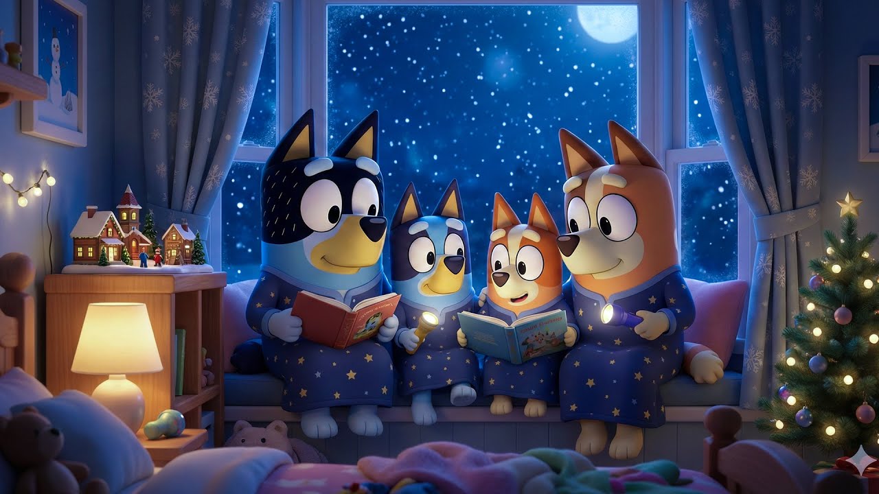Bluey Family’s ReadingTime🎄Cozy Sleep Piano Vibes for Relax & Calm ❄️ Deep Sleep Lullaby