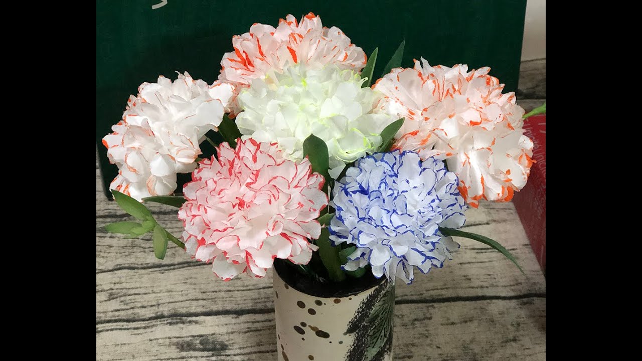 How to make Tissue paper flower (Cách làm hoa bằng khăn giấy) - Agift Colorful Life