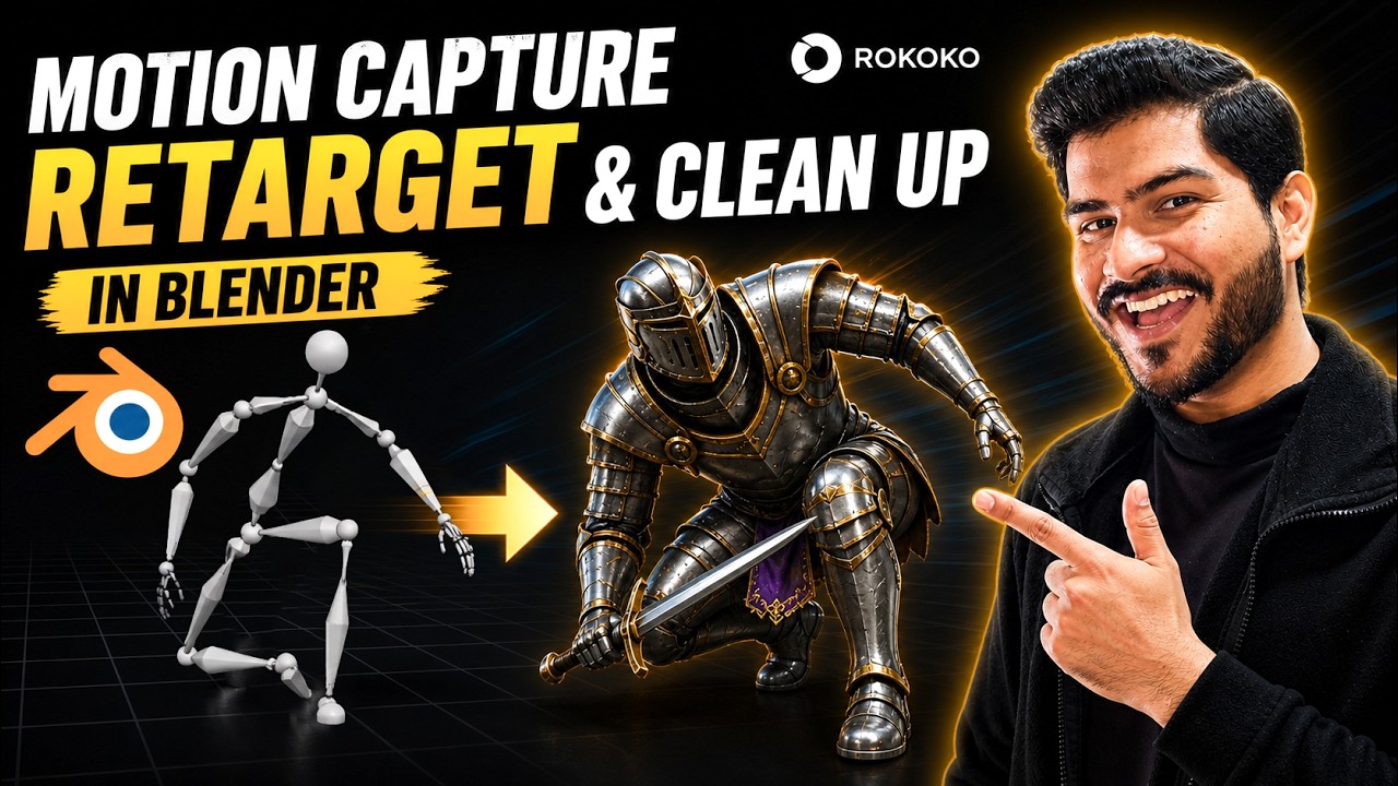 Motion Capture Retarget and Clean Up In Blender | Rokoko | Munish Kumar