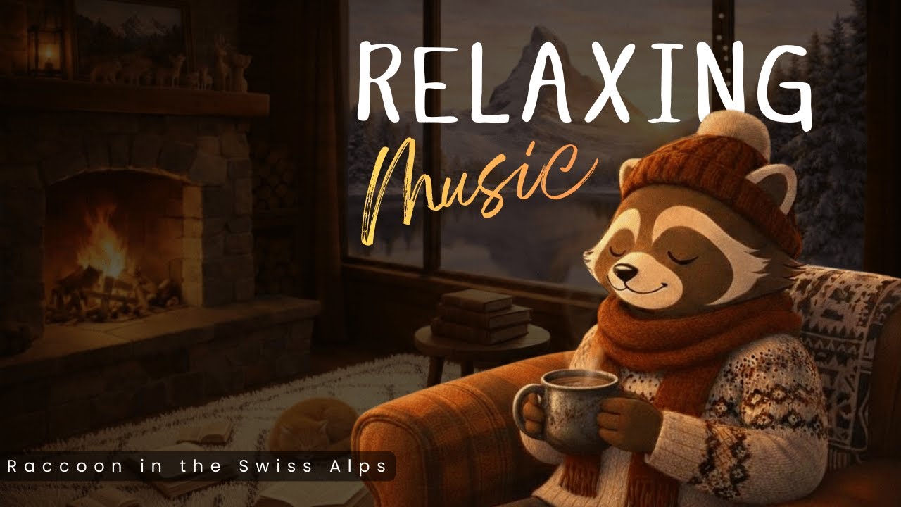 Winter Morning in the Swiss Alps | Cozy Cabin Fireplace Jazz Music for Reading, Working & Relaxing