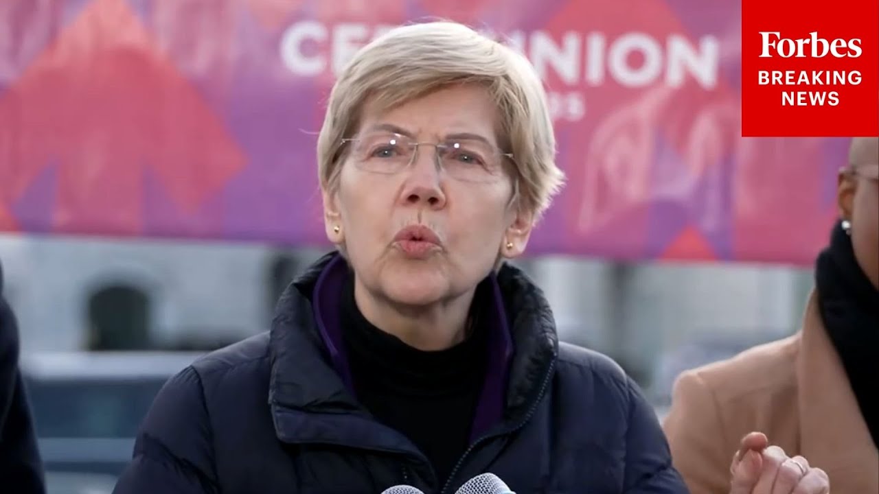 JUST IN: Elizabeth Warren Joins Advocates To Rally Against President Donald Trump's Cuts To CFPB
