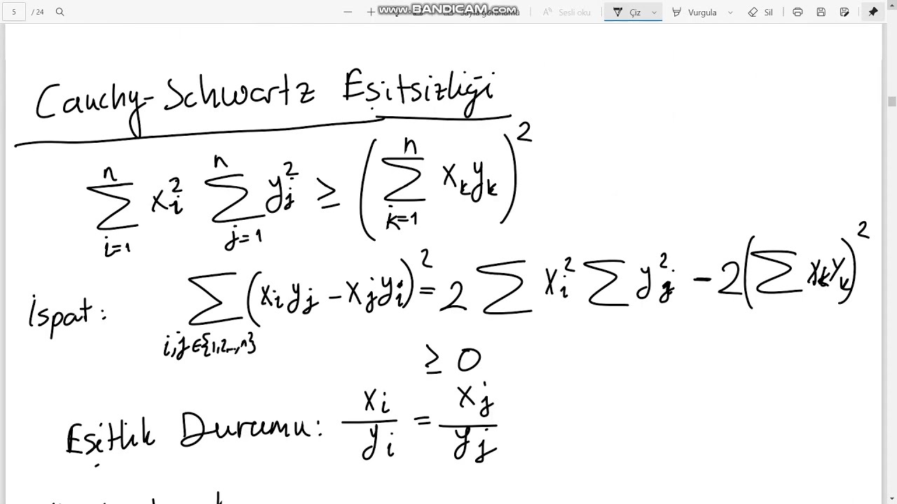 Karesel-Aritmetik-Geometrik-Harmonik Ortalama ve Cauchy-Schwartz Eşitsizlikleri