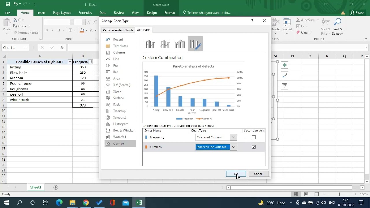 Pareto analysis in Excel With very easy  steps