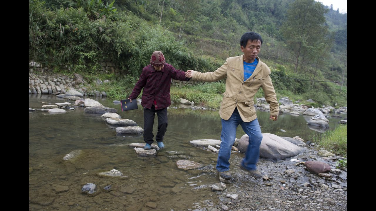 Rural Christians in China receiving Bibles