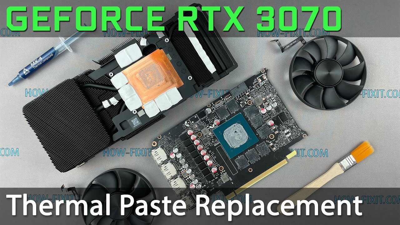 Разборка GeForce RTX 3070, чистка вентилятора и замена термопасты