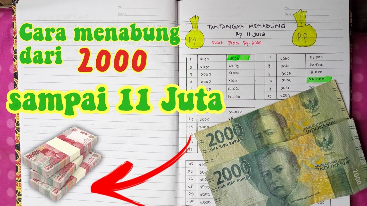 Tantangan menabung 11 juta Mulai dari nominal 2000 || Tips menabung #savingchallenge ||Oyohca97