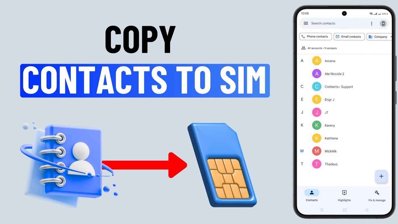 How to Copy Contacts From Android Phone to SIM