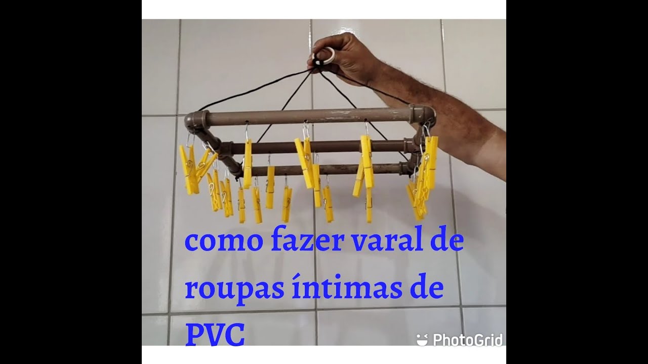 Como fazer Varal de Roupas Intimas de cano PVC