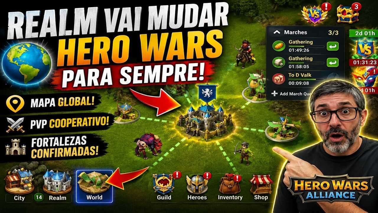 REALM VAI MUDAR O HERO WARS PARA SEMPRE! Mapa Global, PvP e Fortalezas Confirmados