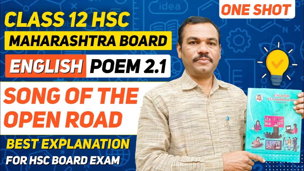 English One Shot Series | Poem 2.1 | Song of The Open Road | HSC Board Exam 2022 | Maharashtra Board