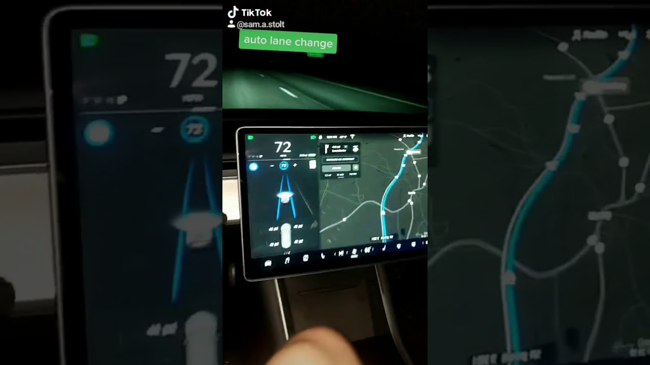 testing autolane change in tesla 2020 model 3