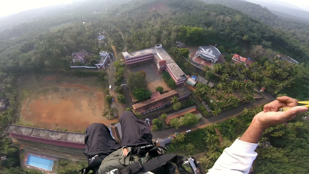 View from sky , Cherupuzha, Pulingome and Palavayal. Paramotor flying . Kannur ,Kerala.