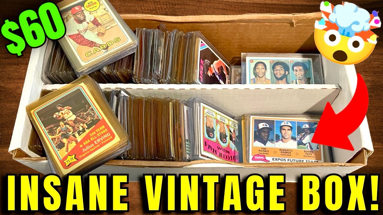 I BOUGHT $60 BOX OF VINTAGE SPORTS CARDS FROM GOODWILL!