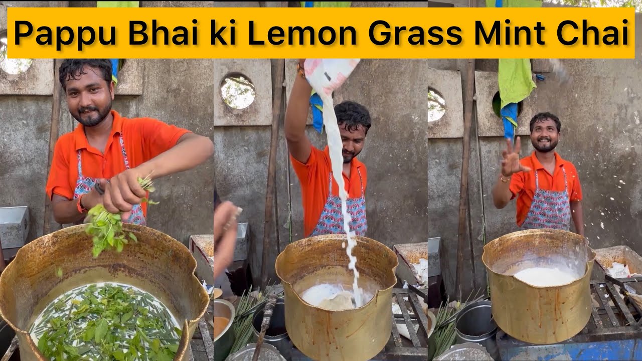 Pappu Bhai ki Lemon Grass Mint Chai | Famous Action Chai of Surat, Gujarat