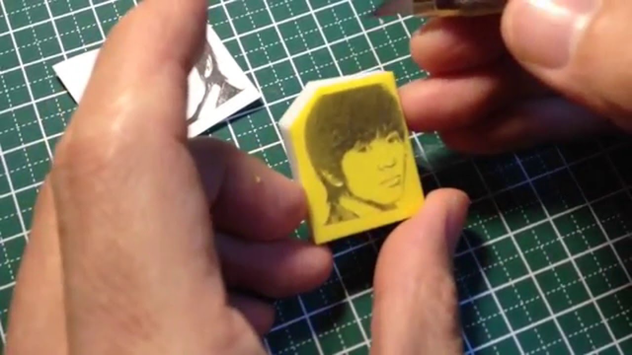 消しゴムはんこ 顔写真をハンコにしてみました【eraser stamp of face】