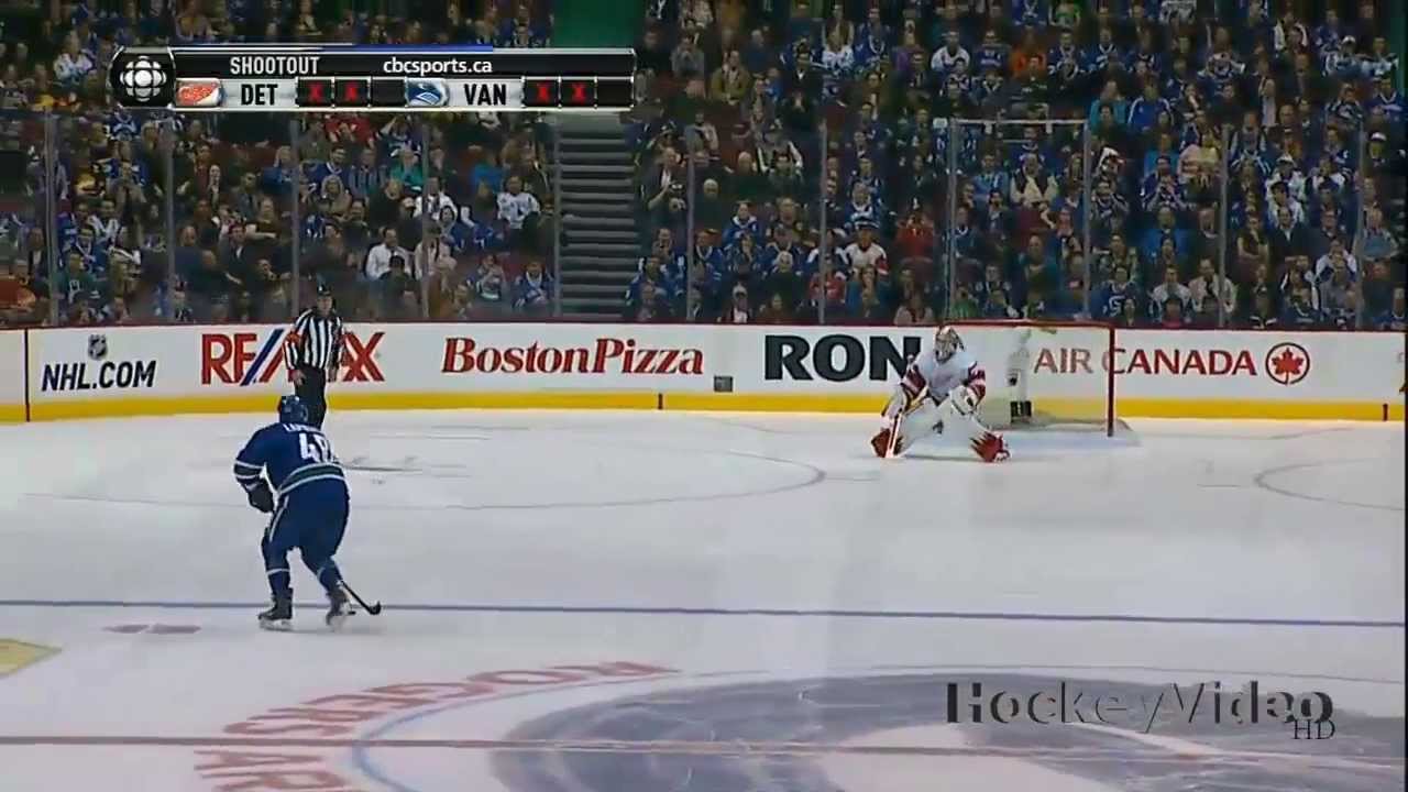 Maxim Lapierre nice shootout goal on Jimmy Howard . Apr 20, 2013