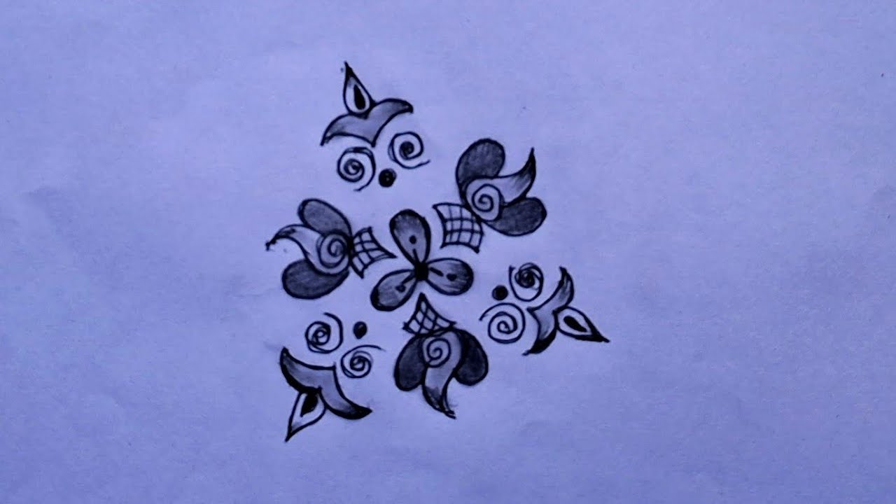 Cute Mini Rangoli for Small Spaces | 2 Minutes Easy Kolam | Quick kolam