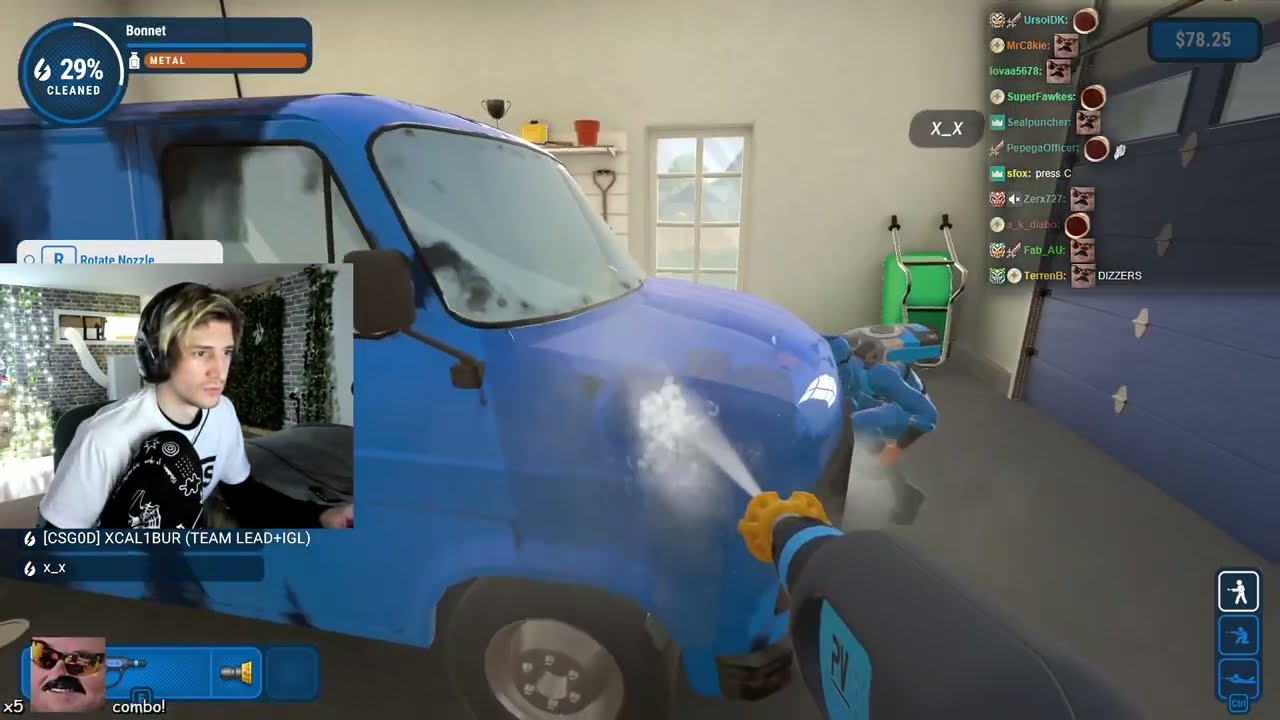 xQc играет в PowerWash Simulator с Джесси, Поуком и Диззи