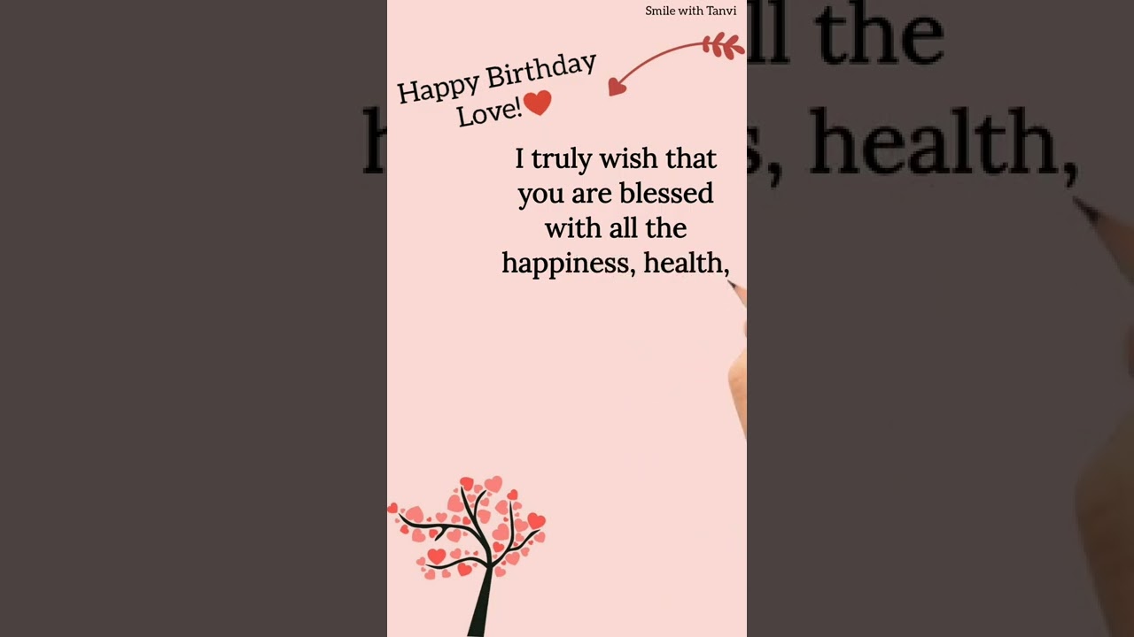 Heart touching Birthday Wishes For Someone Special&hearts;️!! gf/bf/husband/wife #shorts #happybday