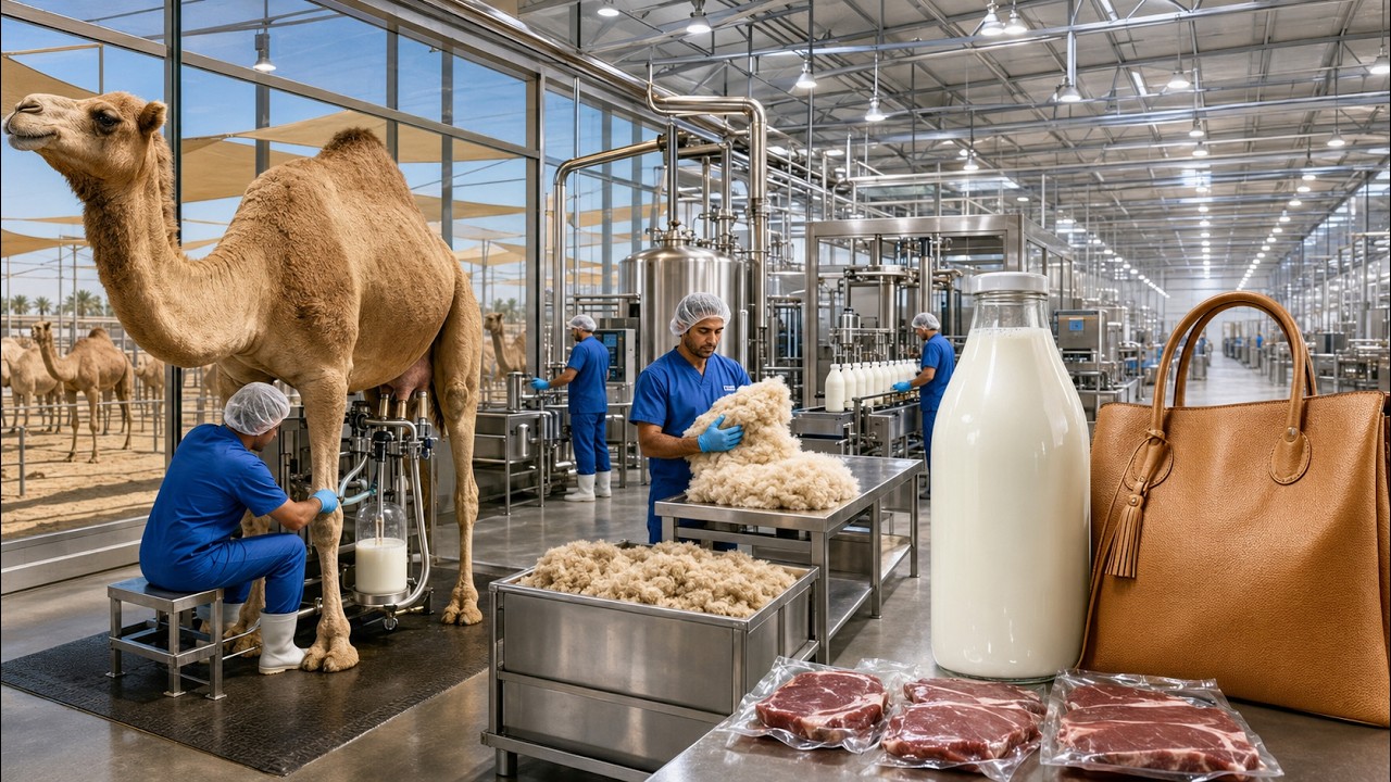 C&oacute;mo se CR&Iacute;AN CAMELLOS INDUSTRIALMENTE para producir CARNE y LECHE