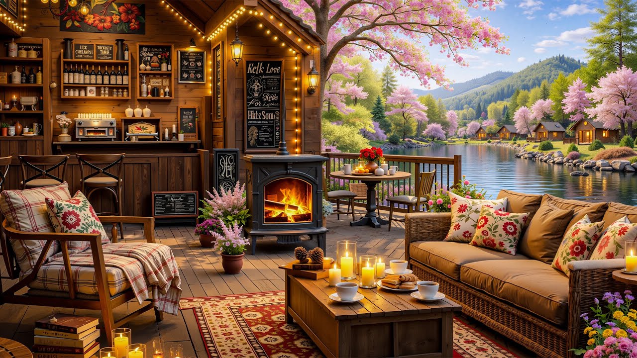 Soft Spring Jazz at Outdoor Café 🌷🌈 Smooth Background Music for Productivity
