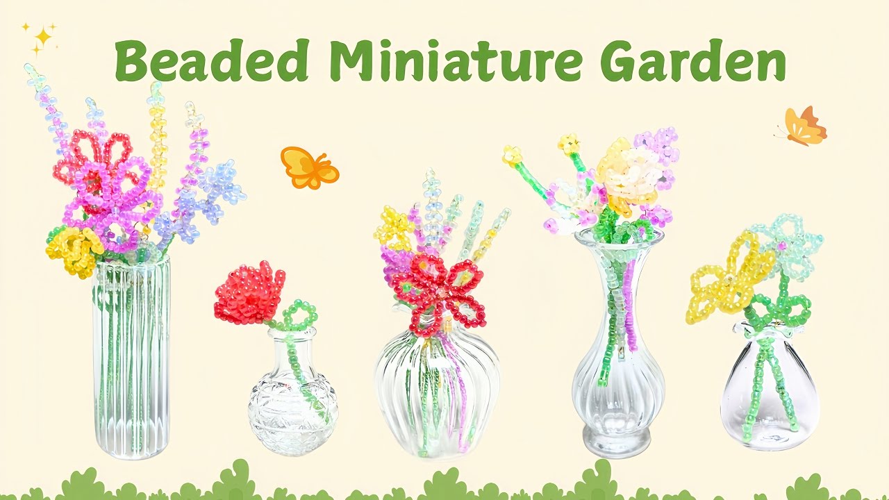 Create a beaded mini bouquet! Full kit tutorial for beginners.