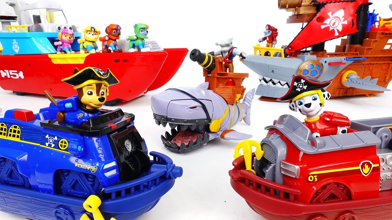 Paw Patrol, Let's Become a Pirate To Defeat The Shark Pirates - ToyMart TV