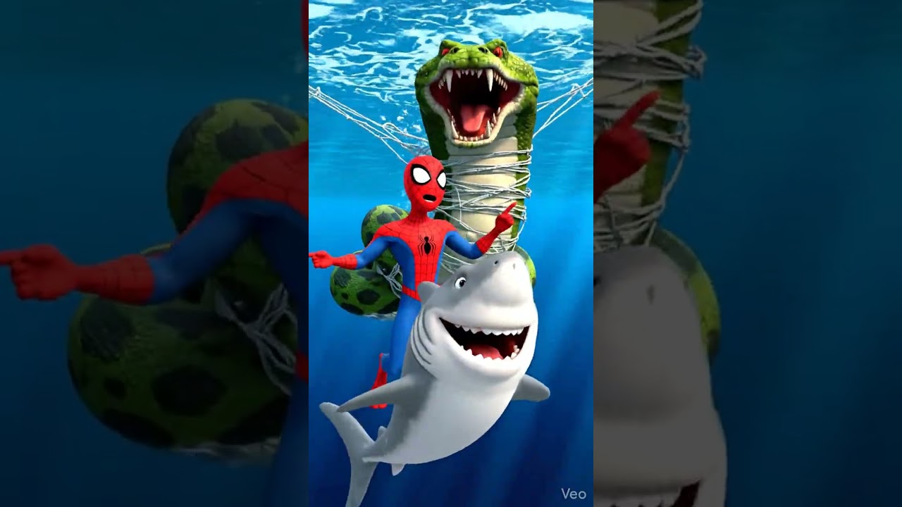 spider-man caught the shark for his mom 🥰🥰🥰💓